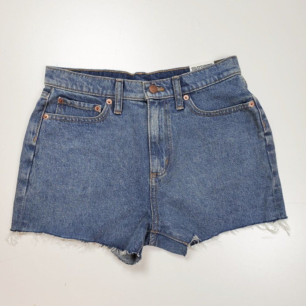 PINK VS High Waisted Cut Off Raw Hem Med Wash Denim Shorts (2 In Stock) Sz 27
